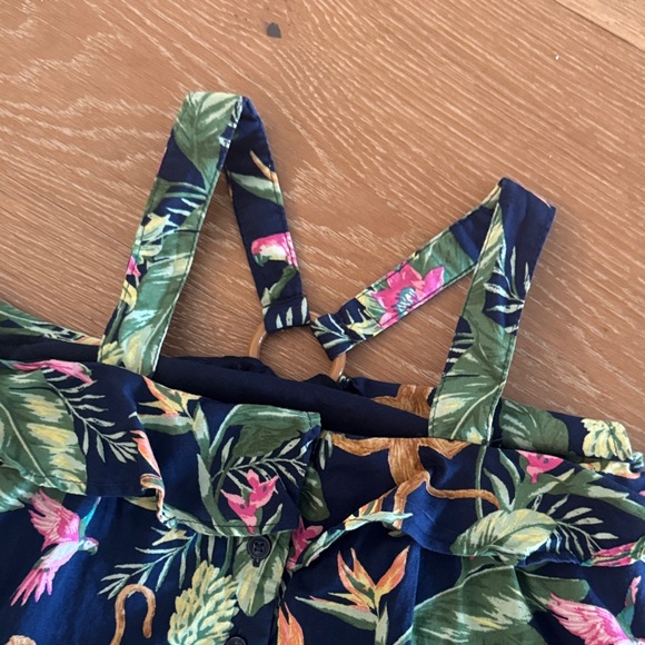 Janie and Jack Tropical Print Dress - Navy and Green - Picture 10 of 10